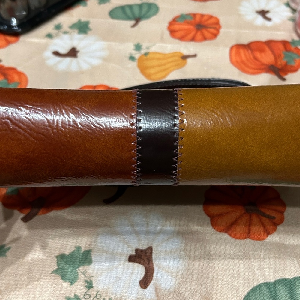 Brown And Cream Patchwork Handbag - image 8